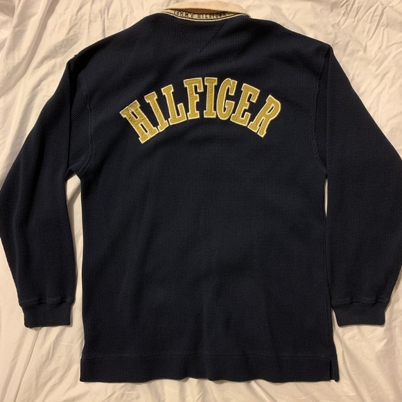 Vintage Tommy Hilfiger Thermal Rugby Spellout - Picture 2 of 5